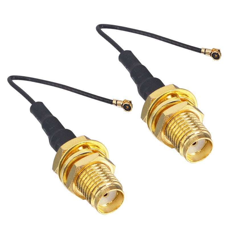 onelinkmore MHF4 to SMA M.2 NGFF SMA Female Bulkhead RF Pigtail WiFi Antenna Extension Cable for PCI WiFi Card Wireless Router M.2 Cards 0.81mm Pack of 2 (2 inch (5 cm)) - Image 1